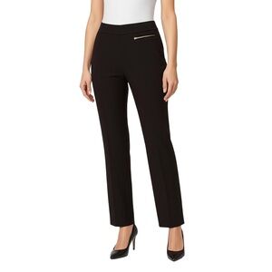 ELLEN TRACY Womens Size 10 Black High Waisted Straight Leg Zipper Pocket